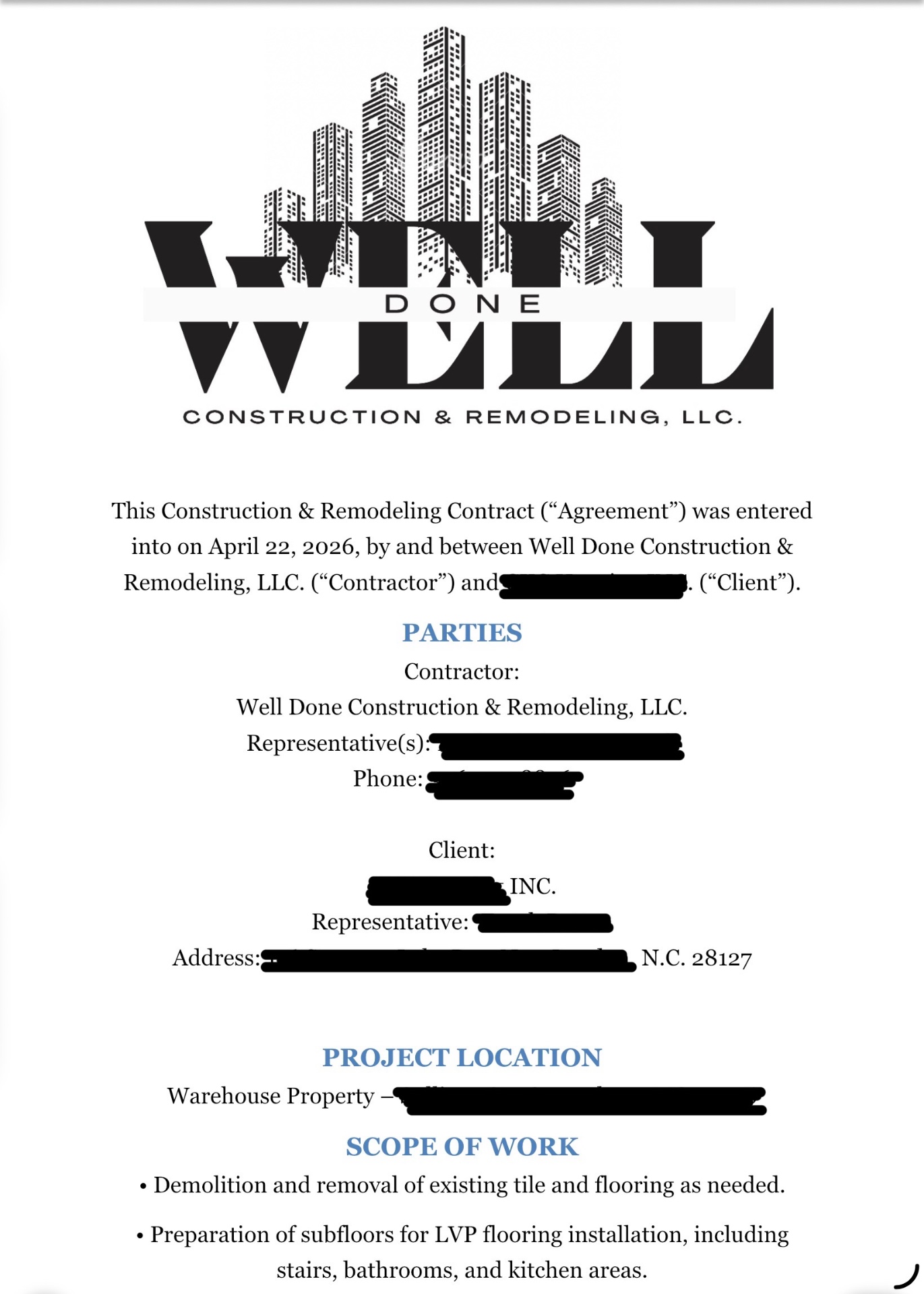 Compliance & contracts cleanup